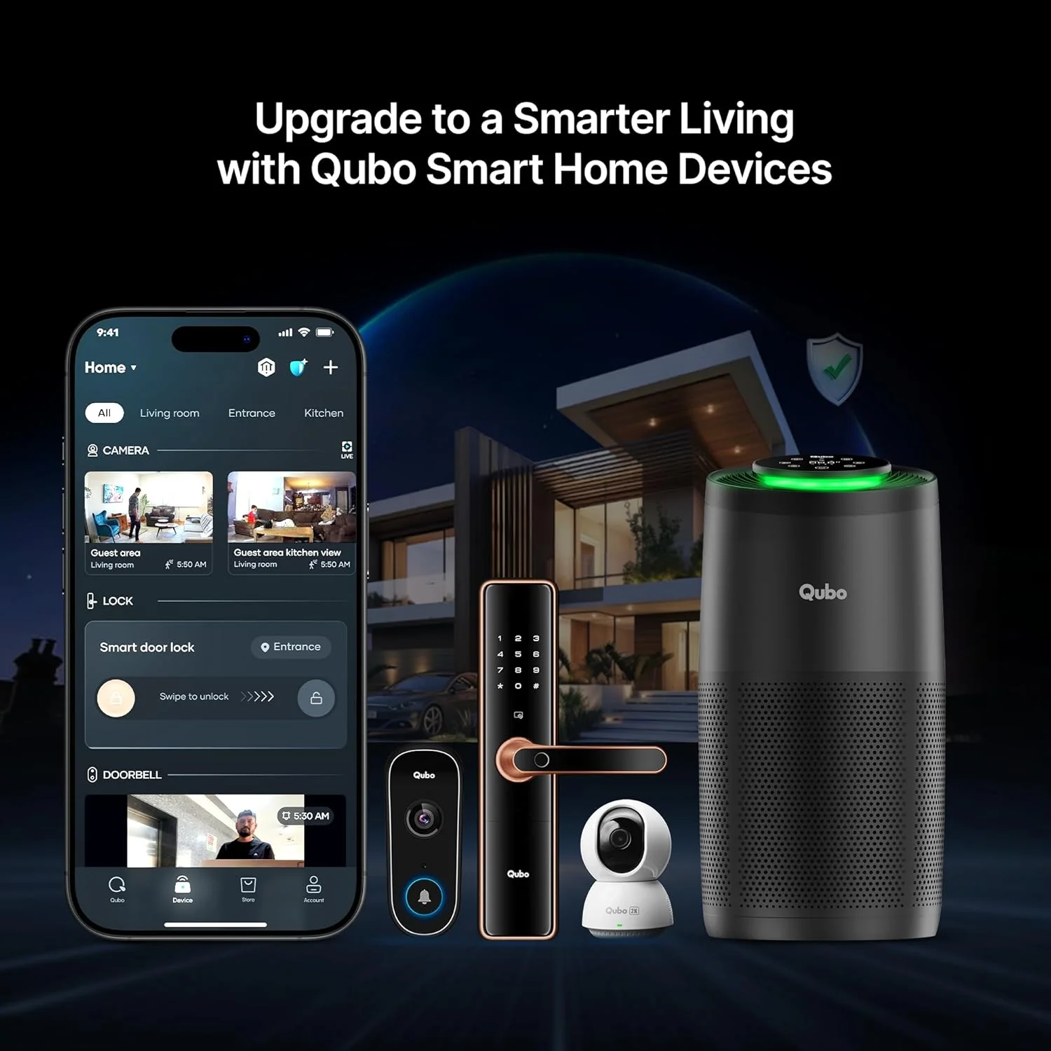 Qubo Smart Air Purifier R700 for Home by Hero Group | 700 Sq Ft | 99.99% Allergen Removal | HEPA H13 | 9000 Hrs Filter Life | App & Voice Control | Energy Saving | Ultra-Quiet BLDC Motor - Image 9