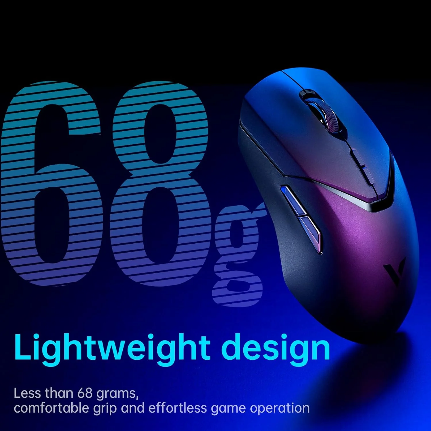 Rapoo VT9PRO Superlight Wireless Gaming Mouse - PAW 3398 Esports Sensor, 50-26000 DPI, 1K+4K Polling Rate, 1ms Response Time, 68g Lightweight, 10 Buttons, 160H Battery, On Board Memory - Black - Image 5