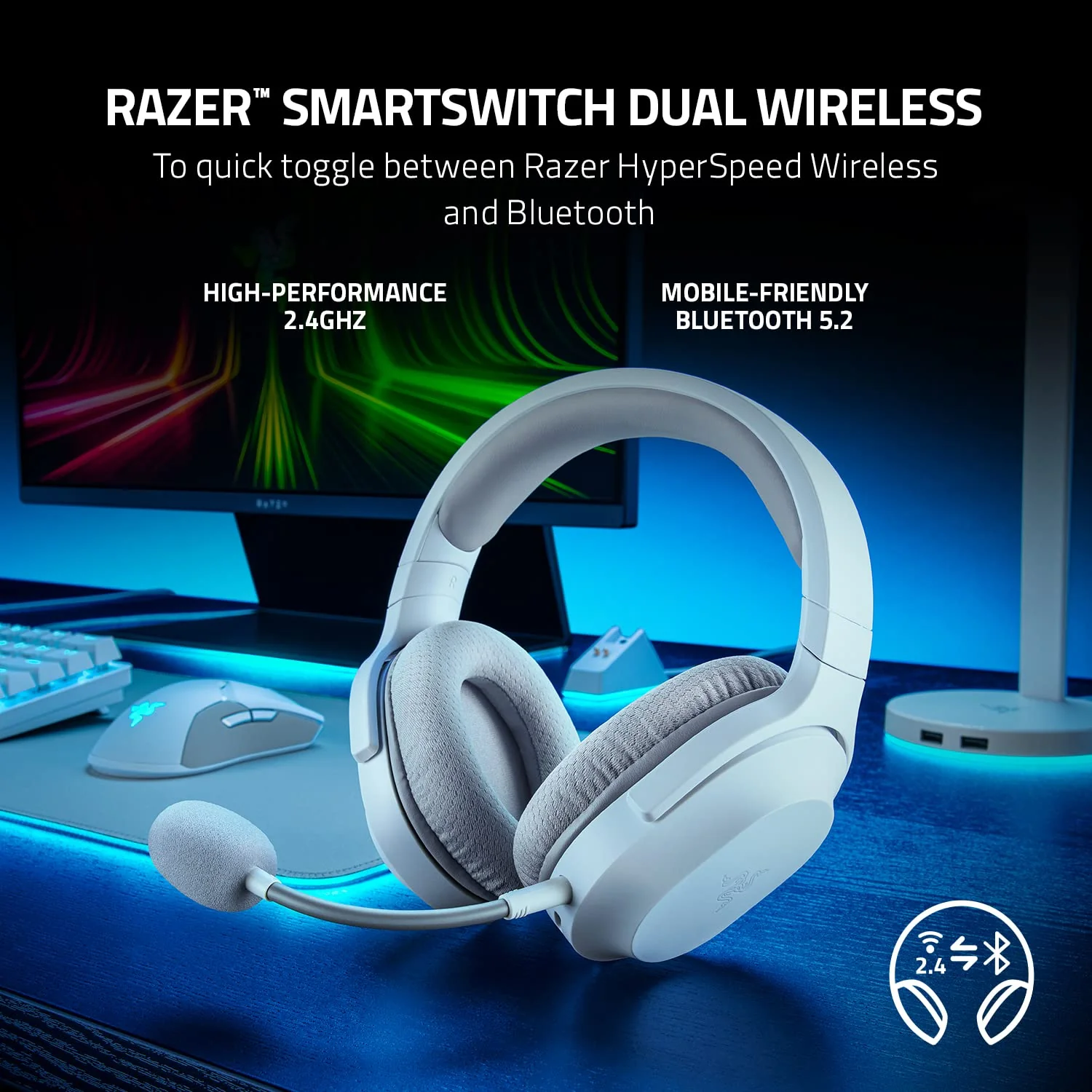 Razer Barracuda X (2022) - Wireless Multi-Platform Gaming and Mobile Headset - Mercury White - FRML Packaging RZ04-04430200-R3M1 - Image 2