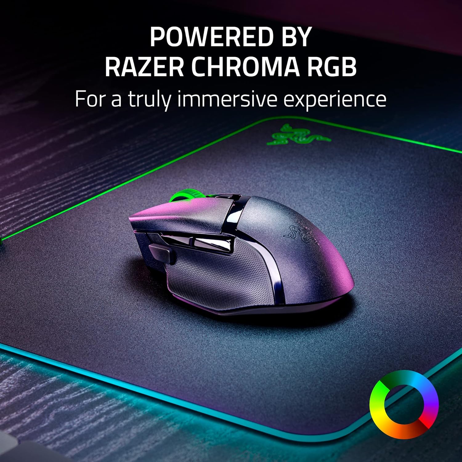 Razer Basilisk V3 X HyperSpeed Wireless Gaming Mouse: Bluetooth & HyperSpeed Wireless Compatible | 7 Programmable Buttons | 18000 DPI Optical Sensor - Matte Black - RZ01-04870100-R3A1 - Image 7