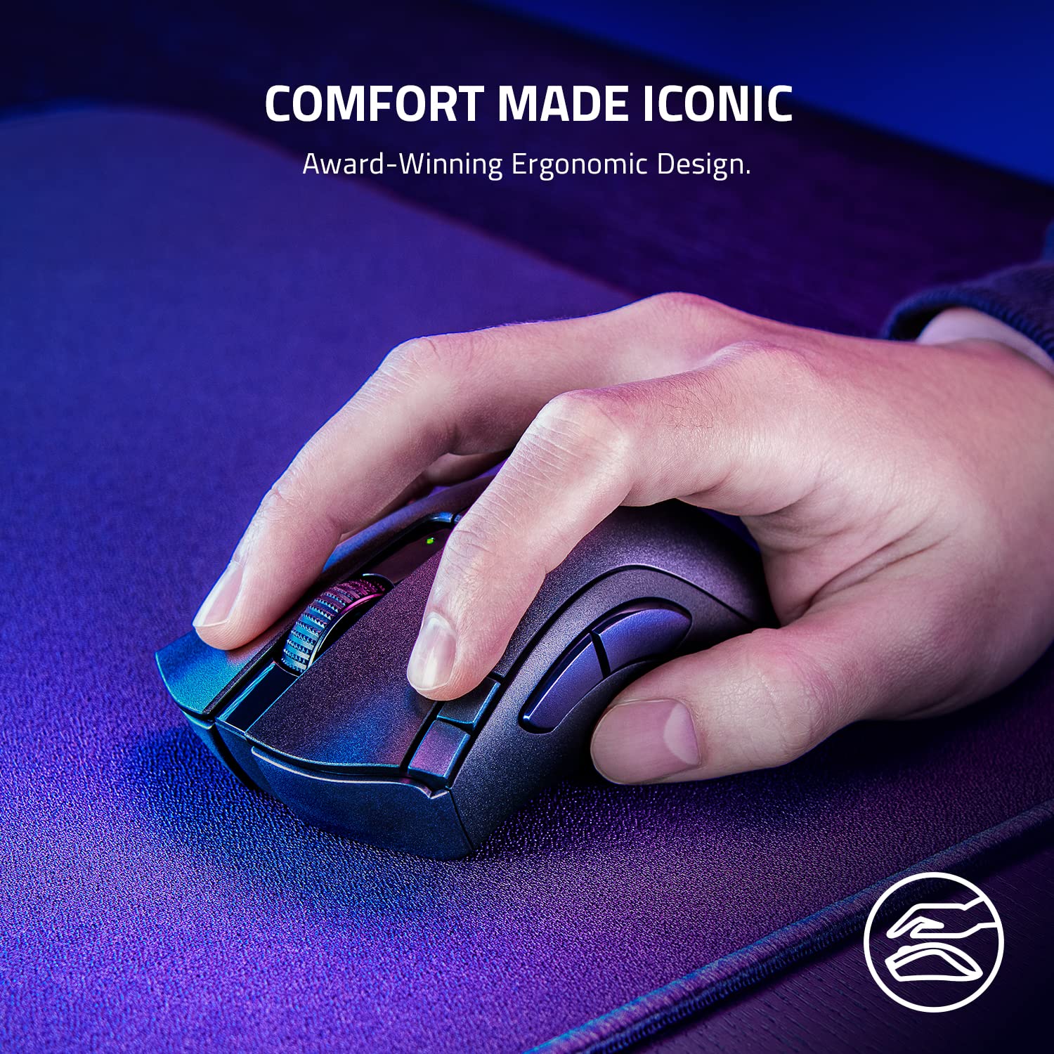 Razer Bluetooth DeathAdder V2 X Hyper Speed: Award-Winning Ergonomic Design with 16000 DPI - Ultra-Fast Hyper Speed Wireless Ergonomic Gaming Mouse - 235hr Battery Life - RZ01-04130100-R3A1, Black - Image 2