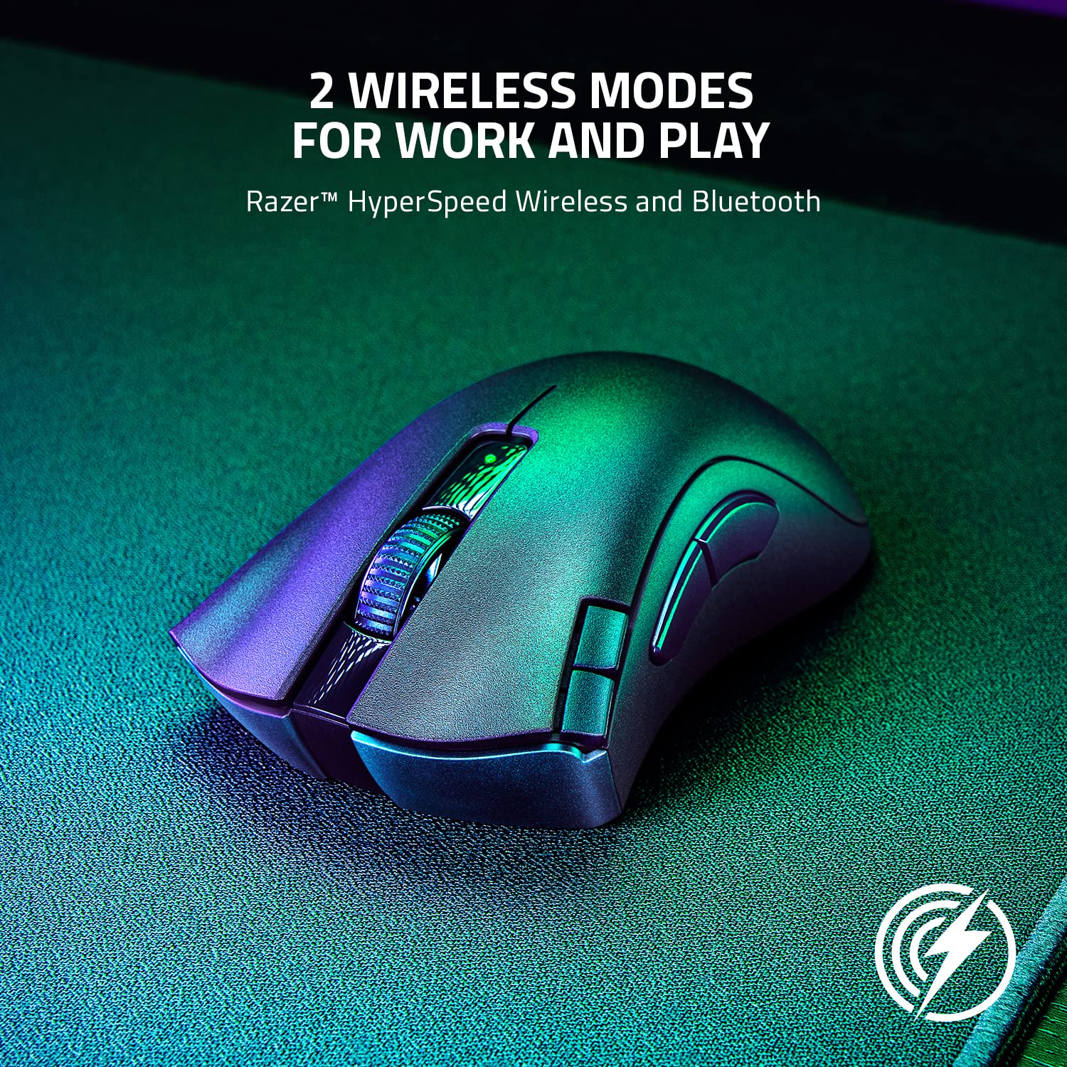 Razer Bluetooth DeathAdder V2 X Hyper Speed: Award-Winning Ergonomic Design with 16000 DPI - Ultra-Fast Hyper Speed Wireless Ergonomic Gaming Mouse - 235hr Battery Life - RZ01-04130100-R3A1, Black - Image 3