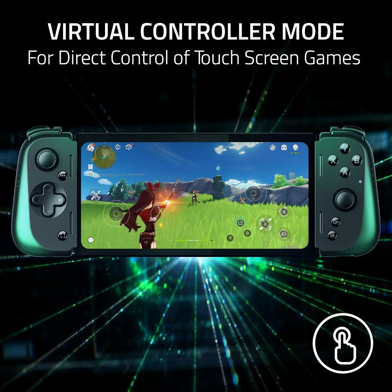 Razer Edge - Android Gaming Handheld with Kishi V2 Pro Controller (Qualcomm Snapdragon G3X Gen 1, 6.8” 144Hz AMOLED FHD+ Touchscreen Display, HyperSense Haptics, PC, Xbox, and Cloud Gaming) Black - Image 7
