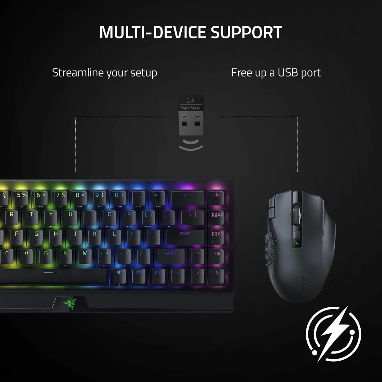 Razer Naga V2 HyperSpeed Wireless MMO Gaming Mouse: 19 Programmable Buttons - HyperScroll Technology - Focus Pro 30K Optical Sensor - Mechanical Mouse Switches Gen2 -RZ01-03600100-R3A1 - Image 7