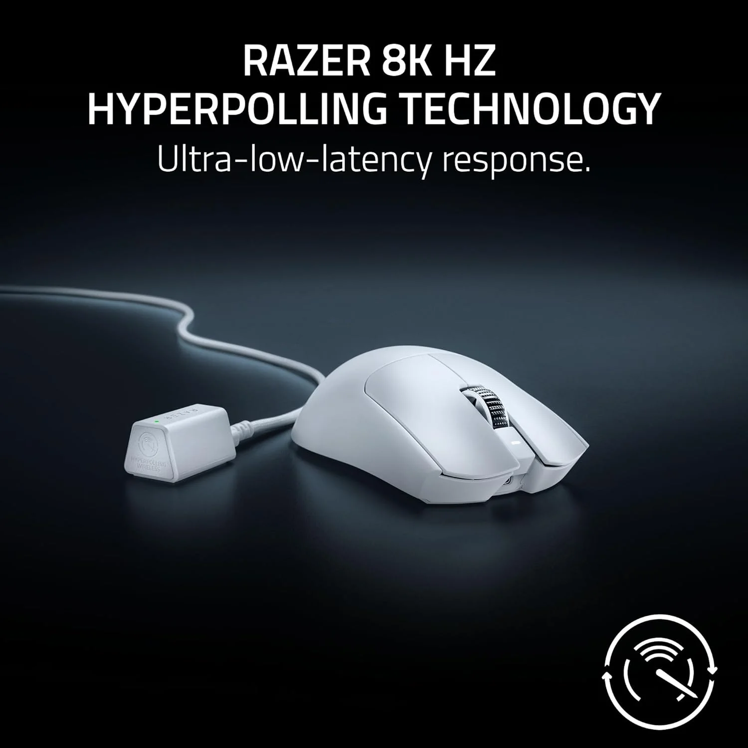Razer Viper V3 Pro Wireless Esports Gaming Mouse: Symmetrical - 54g Lightweight - 8K Polling - 35K DPI Optical Sensor - Gen3 Optical Switches - 8 Programmable Buttons - 95 Hr Battery - White - Image 4