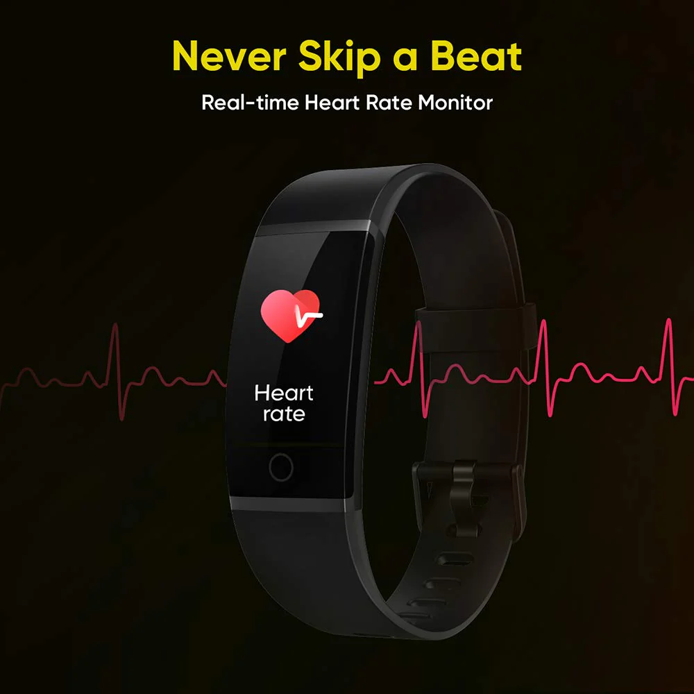 Realme Band (Black) - Full Colour Screen with Touchkey, Real-time Heart Rate Monitor, in-Built USB Charging, IP68 Water Resistant - Image 3
