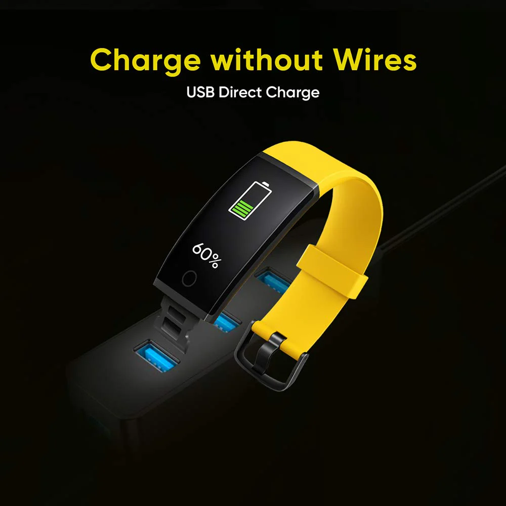 Realme Band (Black) - Full Colour Screen with Touchkey, Real-time Heart Rate Monitor, in-Built USB Charging, IP68 Water Resistant - Image 5