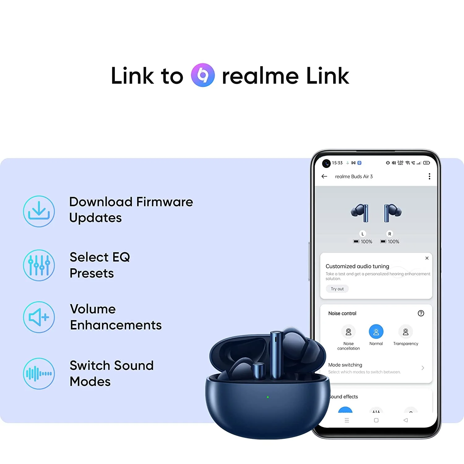 realme Buds Air 3 True Wireless in-Ear Earbuds with Active Noise Cancellation (ANC) - Image 7