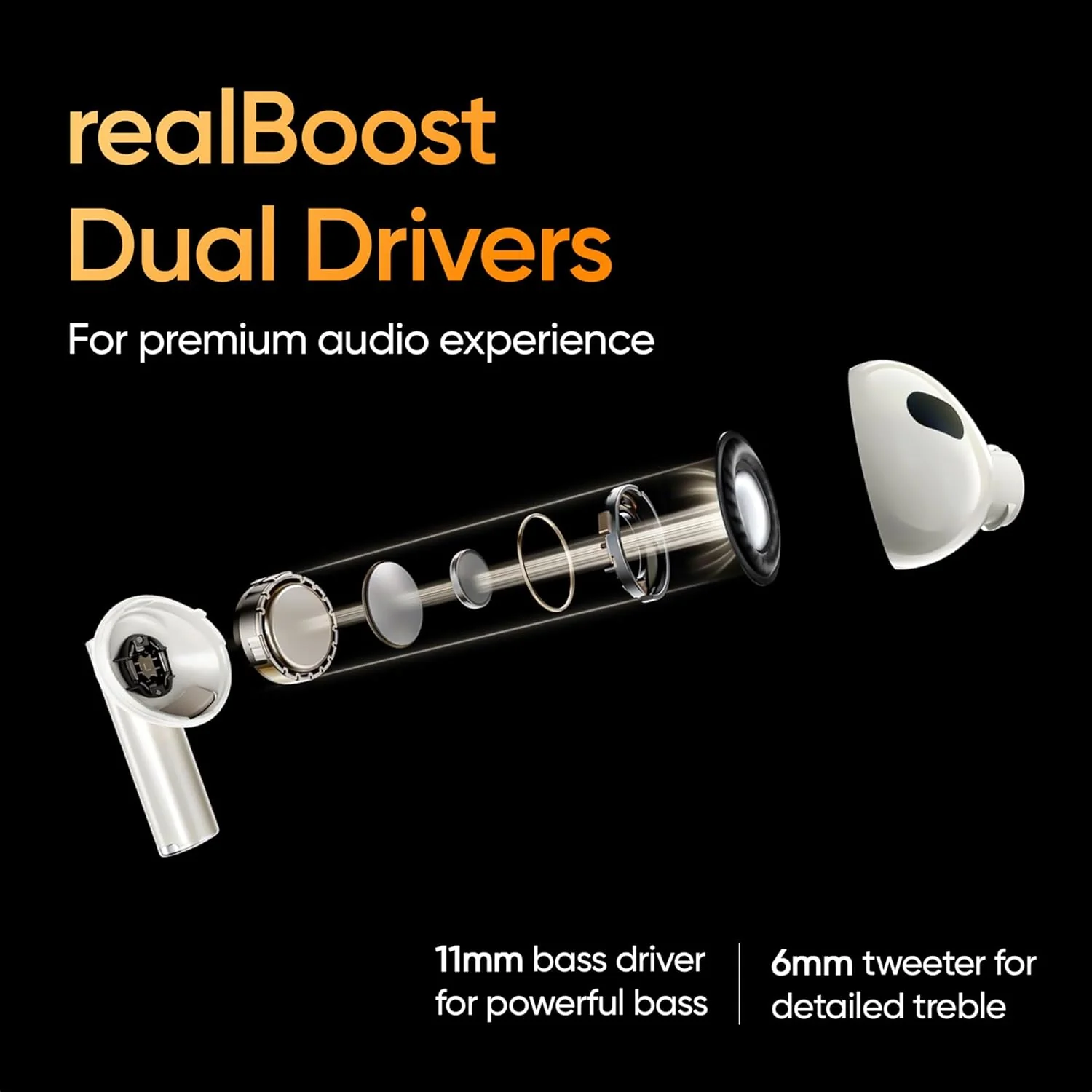 realme Buds Air 5 Pro Truly Wireless in-Ear Earbuds with 50dB ANC, realBoost Dual Coaxial Drivers, 360° Spatial Audio Effect, LDAC HD Audio, Upto 40Hrs Battery with Fast Charging - Image 14