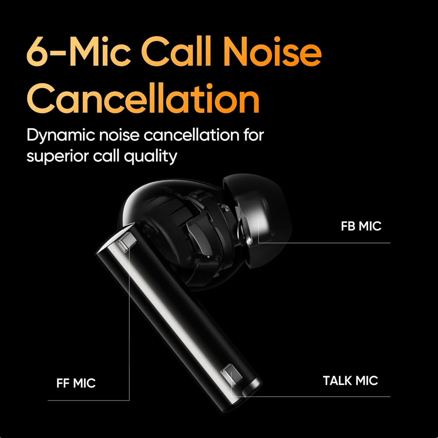 realme Buds Air 5 Pro Truly Wireless in-Ear Earbuds with 50dB ANC, realBoost Dual Coaxial Drivers, 360° Spatial Audio Effect, LDAC HD Audio, Upto 40Hrs Battery with Fast Charging - Image 5