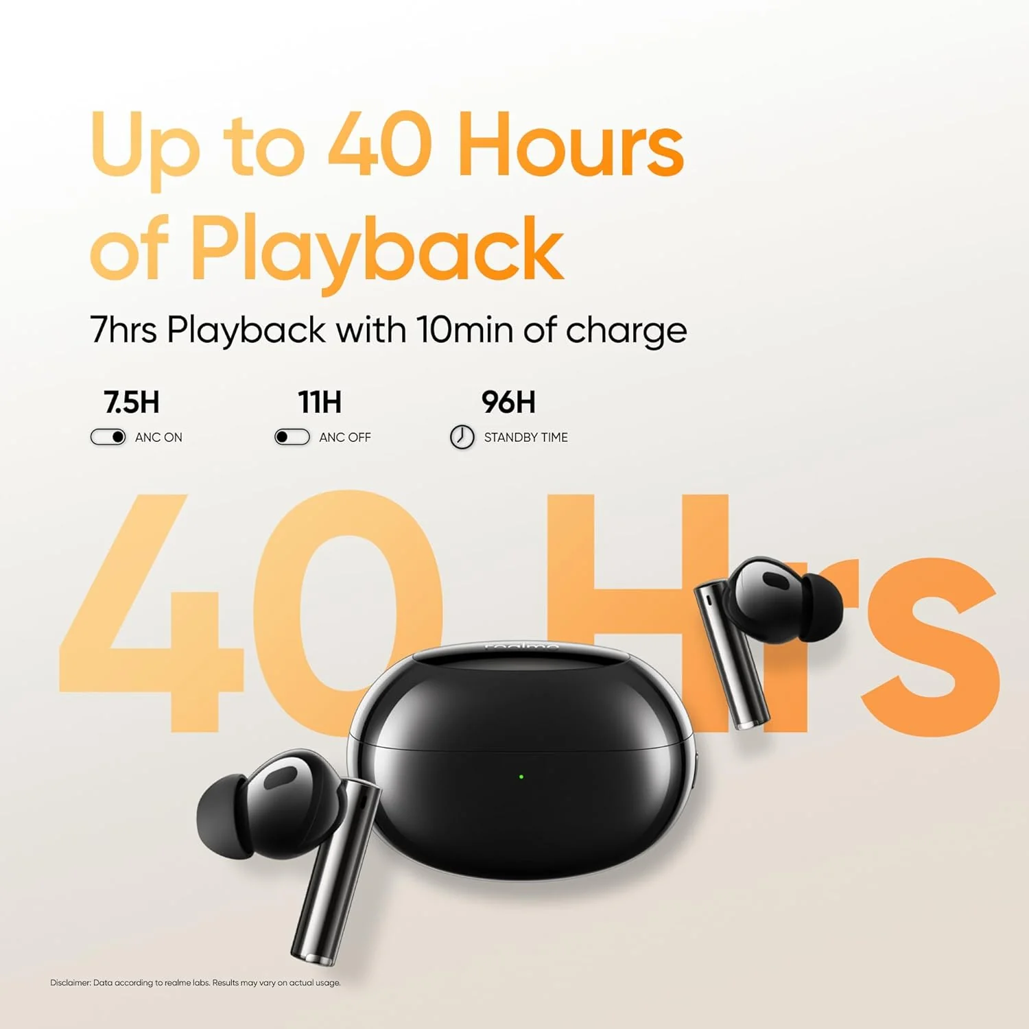 realme Buds Air 5 Pro Truly Wireless in-Ear Earbuds with 50dB ANC, realBoost Dual Coaxial Drivers, 360° Spatial Audio Effect, LDAC HD Audio, Upto 40Hrs Battery with Fast Charging - Image 7