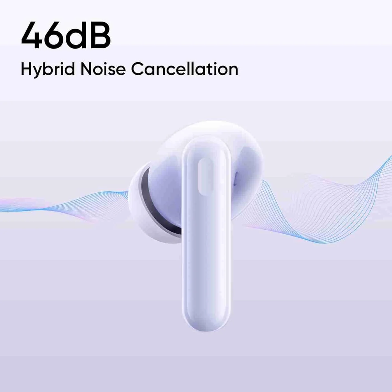 realme Buds T310 True Wireless in-Ear Earbuds with 46dB Hybrid ANC, 360° Spatial Audio, 12.4mm Dynamic Bass Driver, Upto 40Hrs Battery and Fast Charging (Monet Purple) - Image 7