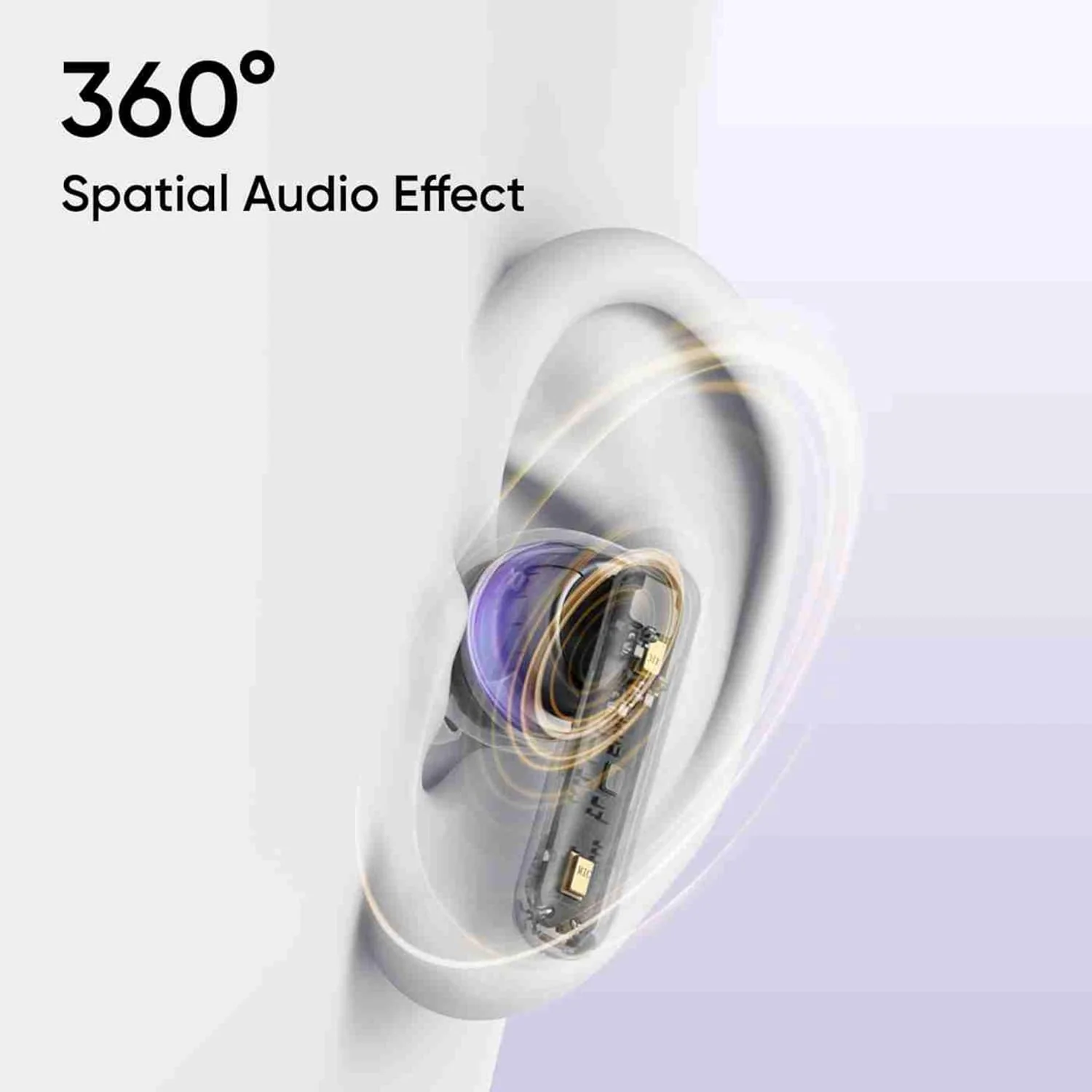 realme Buds T310 True Wireless in-Ear Earbuds with 46dB Hybrid ANC, 360° Spatial Audio, 12.4mm Dynamic Bass Driver, Upto 40Hrs Battery and Fast Charging (Monet Purple) - Image 8