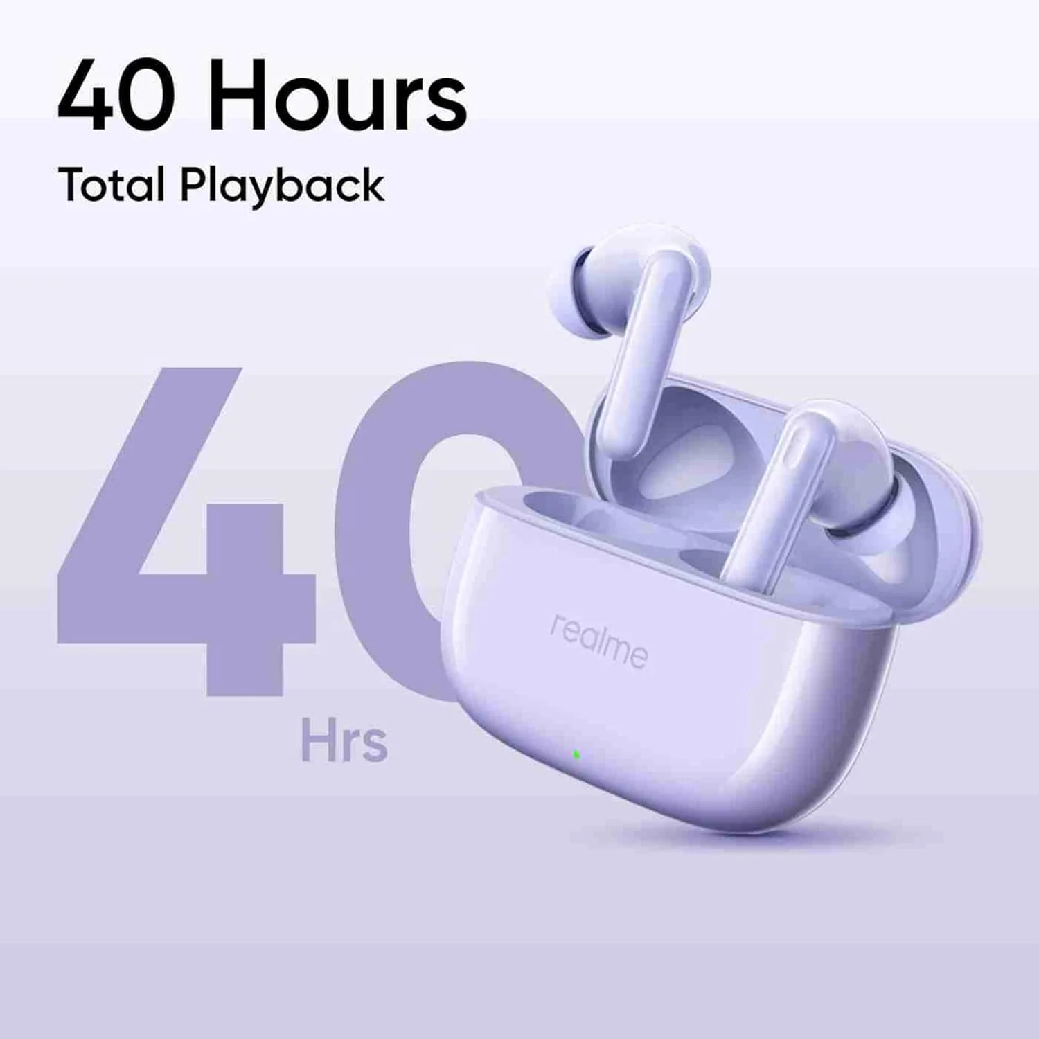 realme Buds T310 True Wireless in-Ear Earbuds with 46dB Hybrid ANC, 360° Spatial Audio, 12.4mm Dynamic Bass Driver, Upto 40Hrs Battery and Fast Charging (Monet Purple) - Image 9