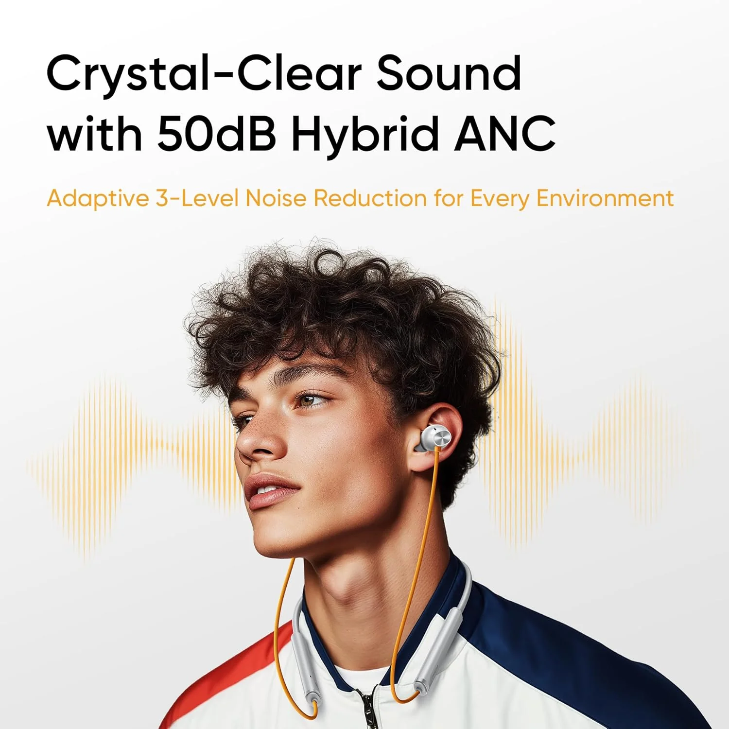 realme Buds Wireless 5 ANC in Ear Bluetooth Headphones,50dB ANC, 13.6mm Dynamic Bass Driver,360? Spatial Audio,45ms Low Latency,Upto 38hrs Playback,IP55 Rating,Dual Device Connection (Dawn Silver) - Image 3
