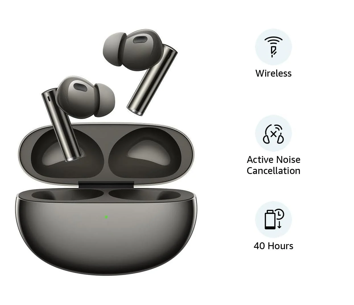 realme in Ear Wireless Buds Air 6 Pro with Dual Drivers (11MM+6MM tweeter), 40 Hrs Play Time,50 Db ANC, Lhdc 5.0, 55Ms Low Latency, 360° Spatial Audio, Ip55 Dust&Water Resistant, Bt V5.3 - Image 2