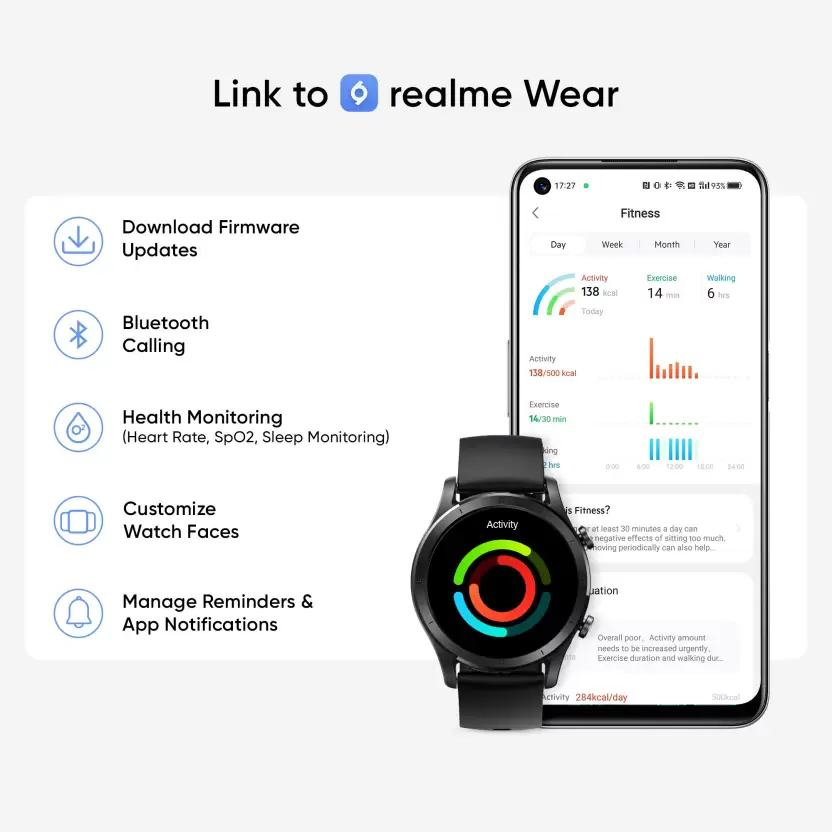 realme TechLife Watch R100 Bluetooth Calling & 1.32 in Metallic Dial Smartwatch - Image 9
