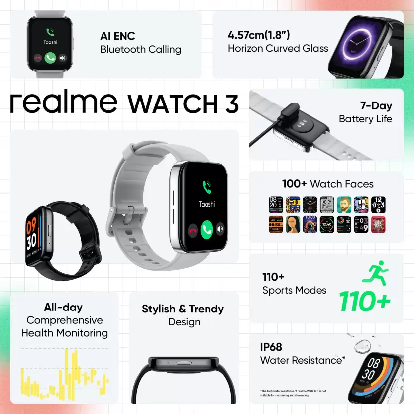 realme Watch 3 - 1.8 inch Horizon Curved Display with Bluetooth Calling Smartwatch - Image 3