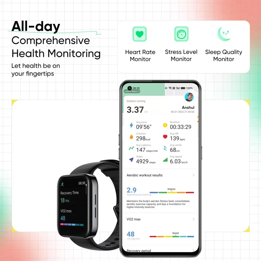 realme Watch 3 - 1.8 inch Horizon Curved Display with Bluetooth Calling Smartwatch - Image 4