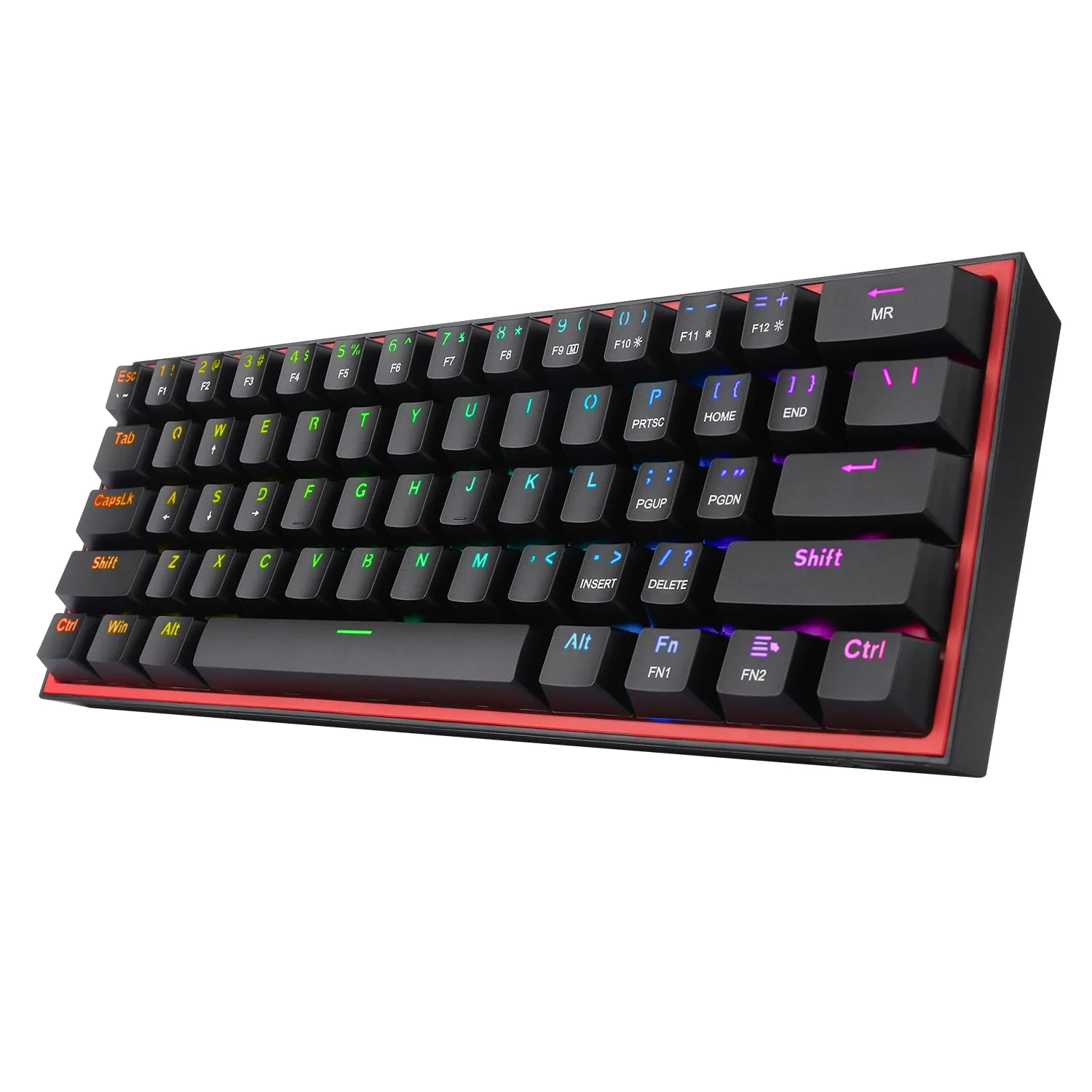 Redragon K617 Fizz 60% Wired RGB Gaming Keyboard, 61 Keys Compact Mechanical Keyboard w/White and Grey Color Keycaps, Linear Red Switch, Pro Driver/Software Supported - Image 2