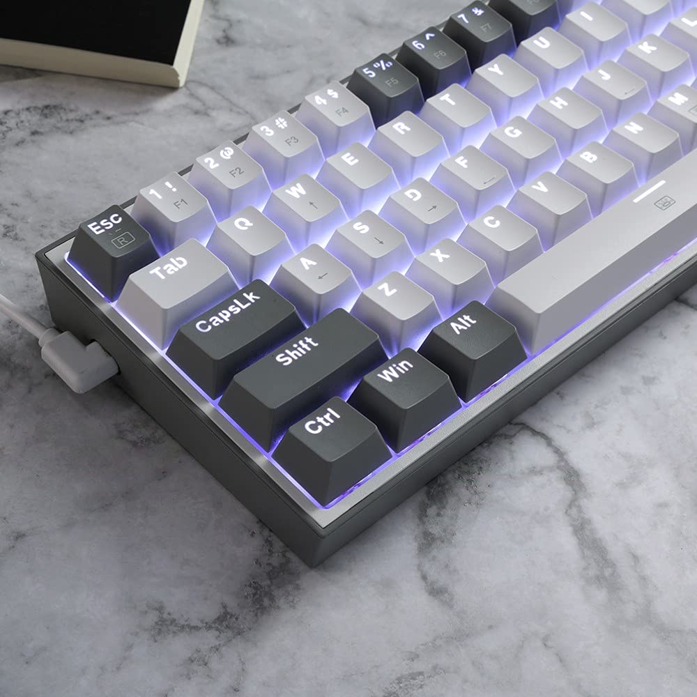 Redragon K617 Fizz 60% Wired RGB Gaming Keyboard, 61 Keys Compact Mechanical Keyboard w/White and Grey Color Keycaps, Linear Red Switch, Pro Driver/Software Supported - Image 9