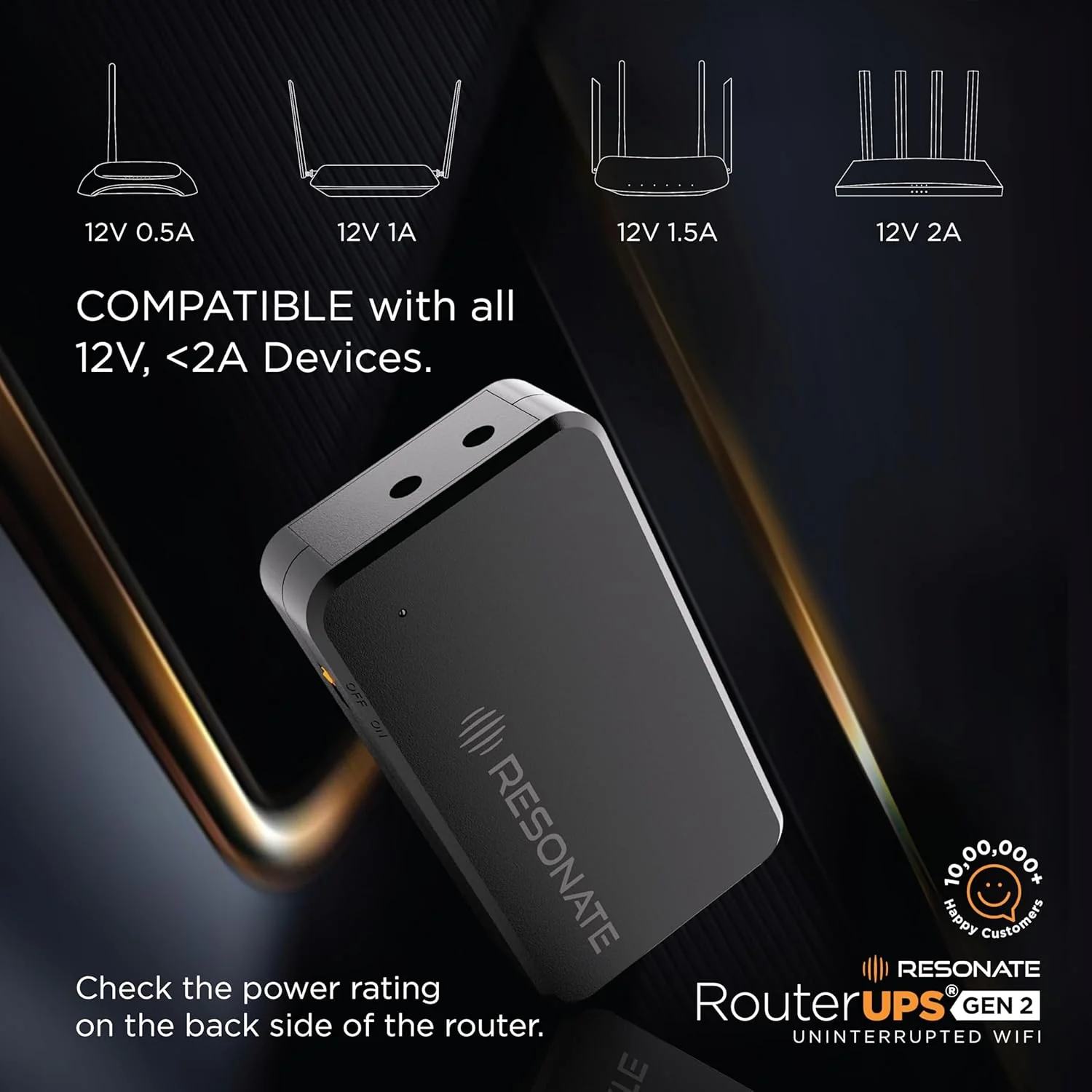 Resonate RouterUPS® Gen2 | Original Router UPS for 12V WiFi Router & Modem (Supports up to 2A) (7800mAh - 95% Longer Power Backup) | Compact Mini UPS with Intelligent Charging (Upto 6 Hrs Internet) - Image 3