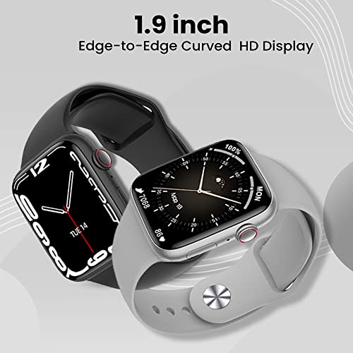 Salora Uwear Smartwatch with 1.9" Hd Display,Bt Calling,500+ Watch Faces,Heart&Spo2 Monitoring,11 Sports Modes,Sleep Monitor,Waterproof&7 Days Battery iOS Android Compatible 2023(Silver+Grey) - Image 3