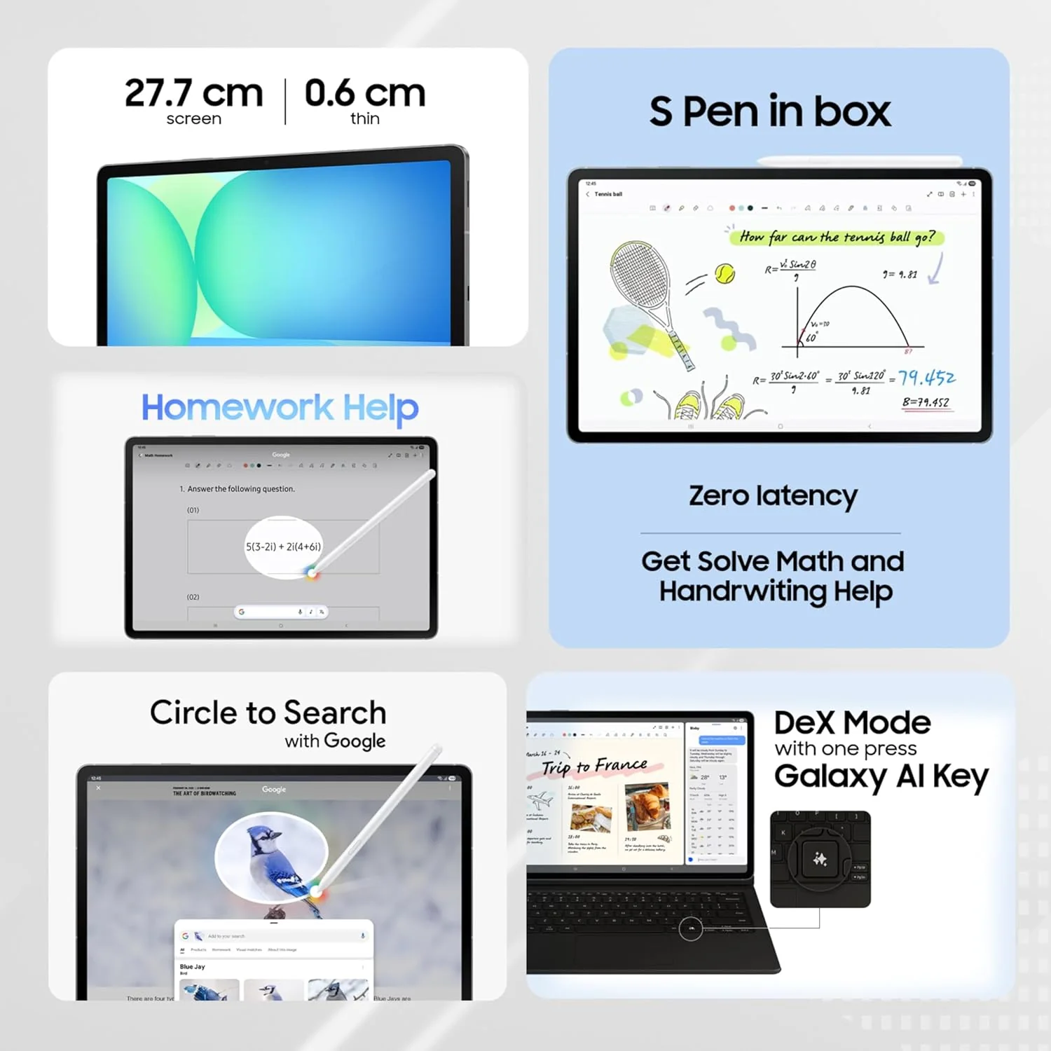Samsung Galaxy Tab S10 FE, S Pen in-Box, 27.7 cm (10.9 inch) LCD Display, 12 GB RAM, 256 GB Storage, Wi-Fi + 5G Tablet, Gray - Image 2