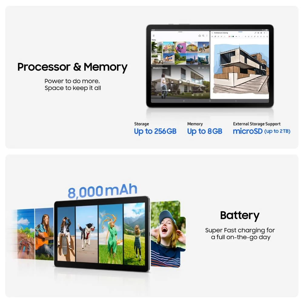 Samsung Galaxy Tab S10 Lite with AI, S Pen in-Box, 27.7 cm (10.9 inch) Display, Object Eraser, 90Hz Refresh Rate, Pre Loaded Pro Apps, IP42 Rating, 6GB RAM, 128GB Storage, Wi-Fi Tablet - Image 4
