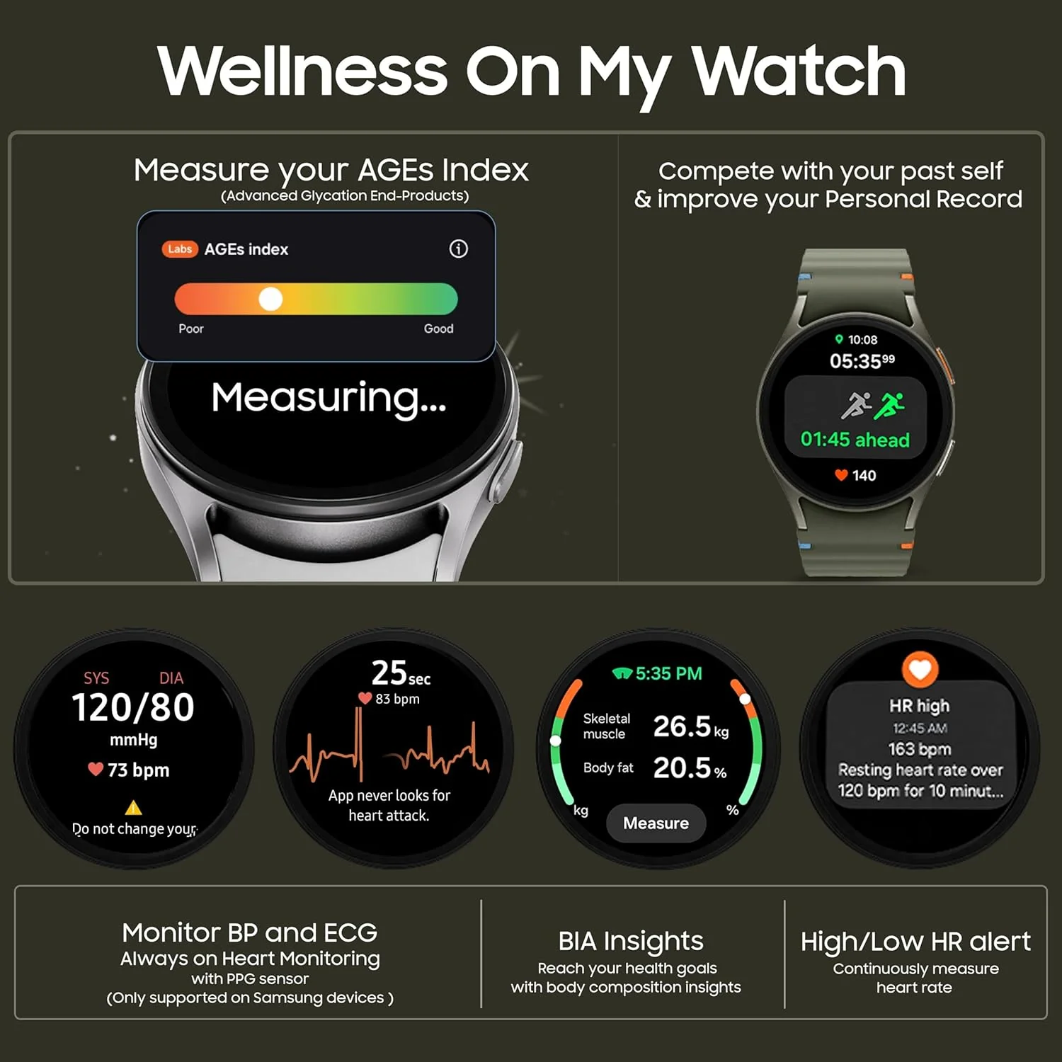 Samsung Galaxy Watch 7 (40mm, BT+LTE) with 3nm Processor | Dual GPS | Sapphire Glass & Armour Aluminum | 5ATM & IP68 | HR, SpO2, BP & ECG Monitor - Image 9
