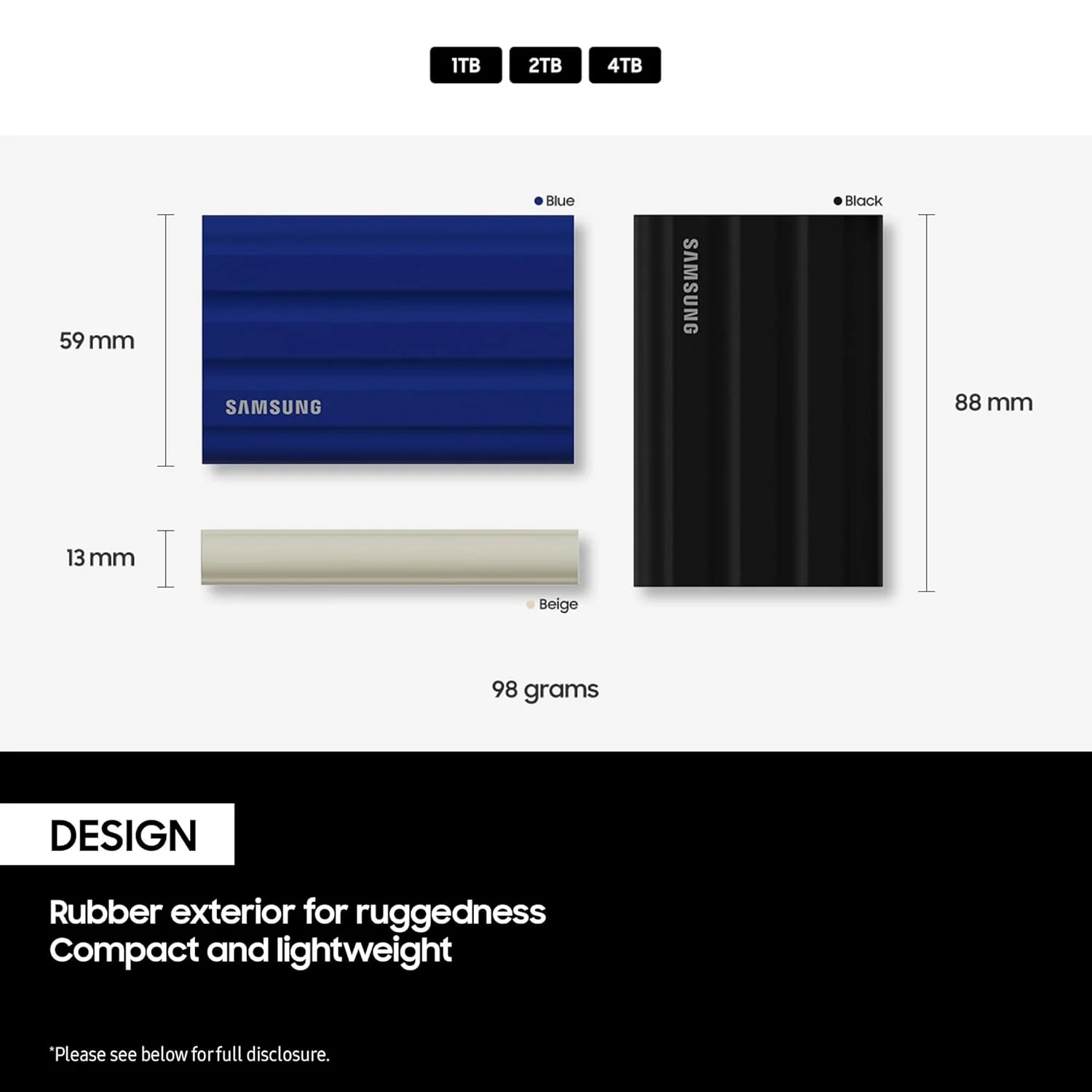 Samsung T7 Shield Portable SSD 1TB USB 3.2 Gen2 External SSD, Beige, Up to 1,050MB/s, Rugged, IP65 Water & Dust Resistant, for Photographers, Content Creators and Gaming, Mac Compatible, MU-PE2T0K (Silver) - Image 3