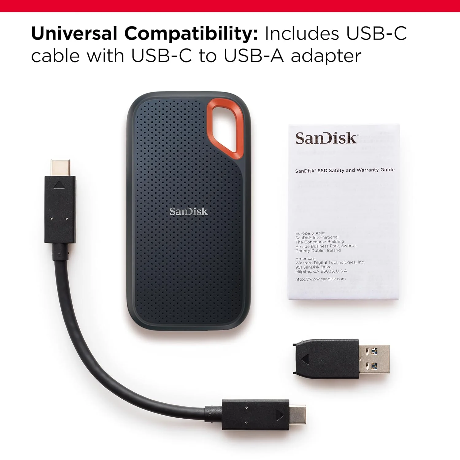 SanDisk Extreme Portable SSD 8TB, Black, 1050MB/s R, 1000MB/s W, IP65, Hardware Encryption, Passwprd Protection, 5 Y Warranty, 3 Meter Drop Resistance (BRAND NEW/SEALED) - Image 4