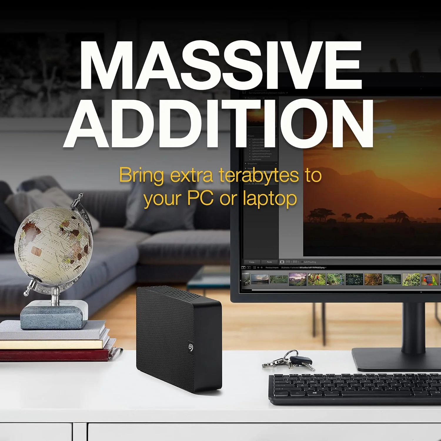 Seagate Expansion 10TB Desktop External HDD - USB 3.0 for Windows and Mac with 3 yr Data Recovery Services, Portable Hard Drive (STKP10000400) - Image 3