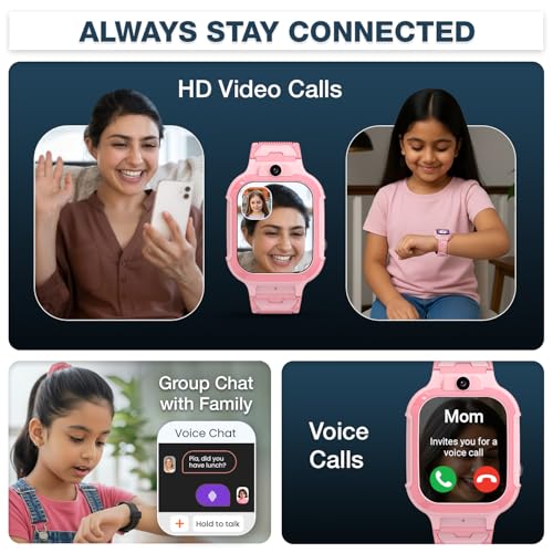 sekyo 'Carepal Pro' Kids Smart Watch for Boys/Girls | 4G Sim, HD Video Calling, Live GPS Tracking |App Control, Habit Coach, Games, Pedometer, Safe Zone Alert, SOS, Family Chat | SmartWatch for Kids - Image 3