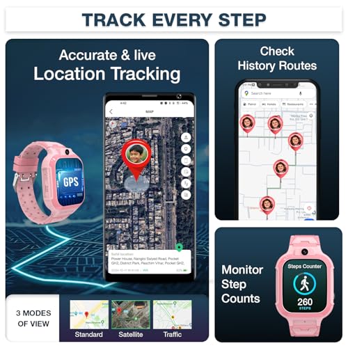 sekyo 'Carepal Pro' Kids Smart Watch for Boys/Girls | 4G Sim, HD Video Calling, Live GPS Tracking |App Control, Habit Coach, Games, Pedometer, Safe Zone Alert, SOS, Family Chat | SmartWatch for Kids - Image 4