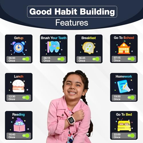 sekyo 'Carepal Pro' Kids Smart Watch for Boys/Girls | 4G Sim, HD Video Calling, Live GPS Tracking |App Control, Habit Coach, Games, Pedometer, Safe Zone Alert, SOS, Family Chat | SmartWatch for Kids - Image 8