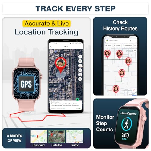 sekyo Magic Pro 4G Smart Watch for Kids | Video Call, Live GPS Location, Family Chat, Geo Fence, Parent Control App, History Route, Pedometer, Math Games, Habit Coach | Smartwatch for Kids/Boys/Girls - Image 4