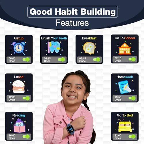 sekyo Magic Pro 4G Smart Watch for Kids | Video Call, Live GPS Location, Family Chat, Geo Fence, Parent Control App, History Route, Pedometer, Math Games, Habit Coach | Smartwatch for Kids/Boys/Girls - Image 6