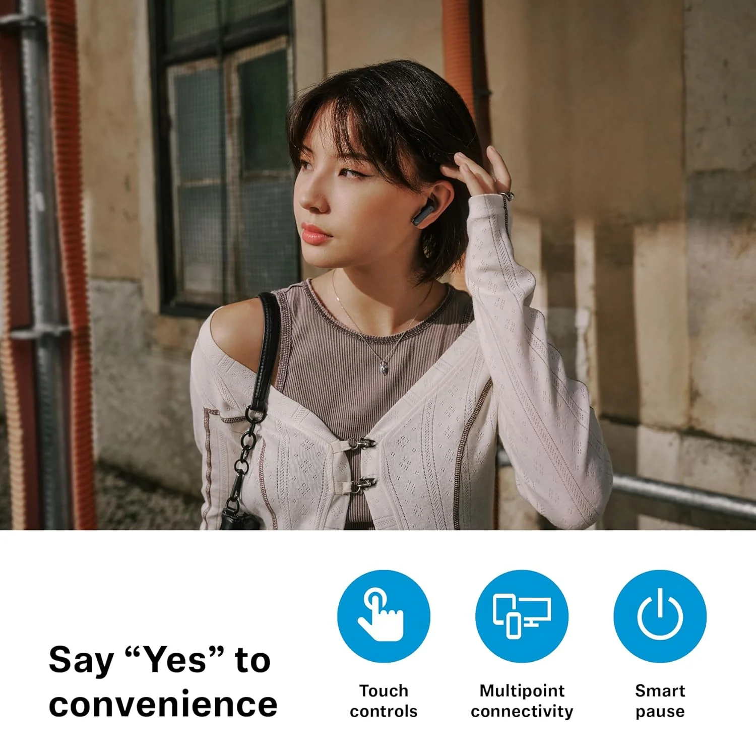 Sennheiser ACCENTUM Open True Wireless Earbuds-Smart Touch Controls, Lightweight & Breathable Design, Upto 28H Battery, Quick Charging, IPX4 Splash Resistance-Cream - Image 11