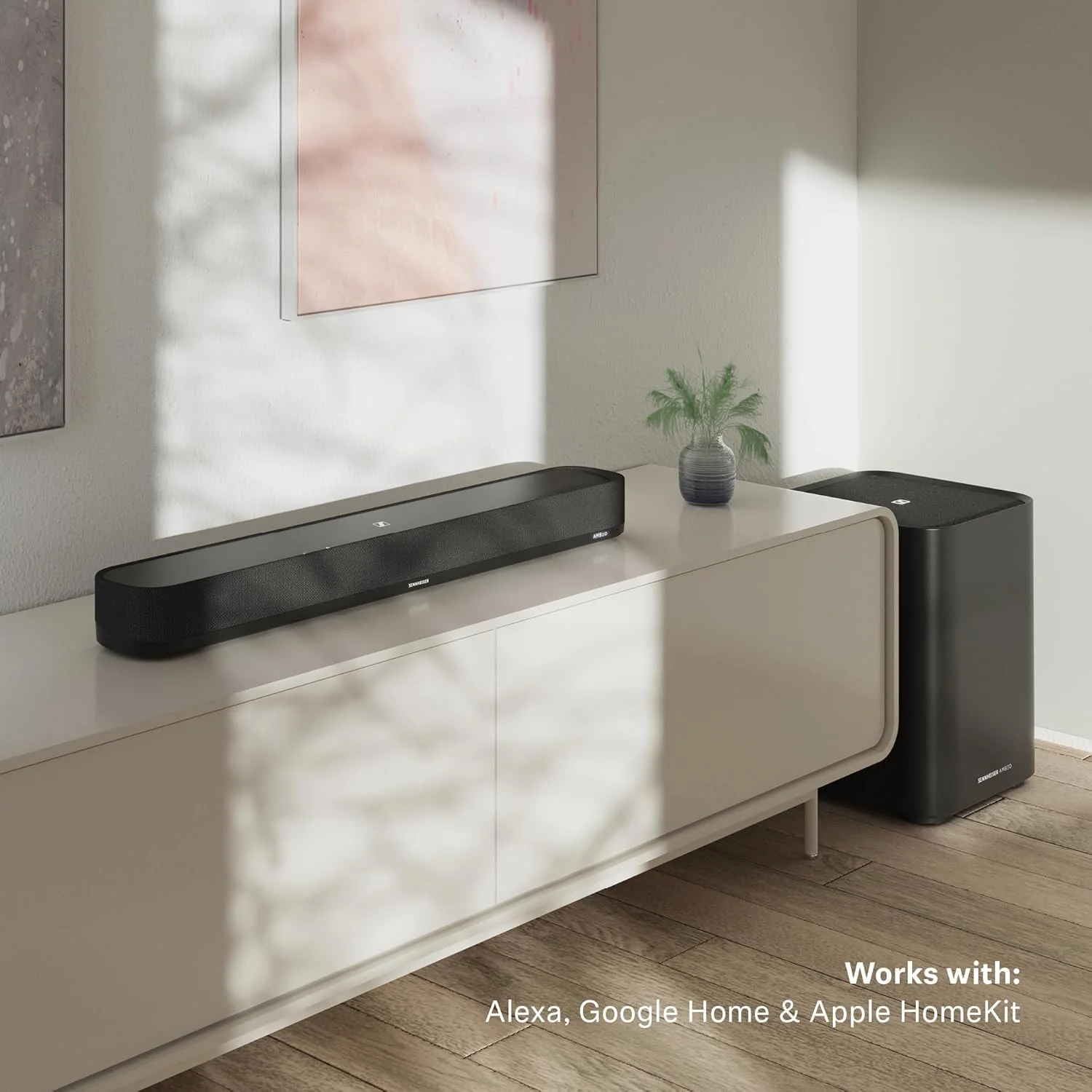 Sennheiser AMBEO Soundbar Mini - Dolby Atmos, 250 Watts Immersive 3D Audio,Room Size up to 250 sq ft, Movies & Music - Multiple Connectivity (Bluetooth, Wi-Fi), Designed in Germany, 2 Yr Warranty - Image 2