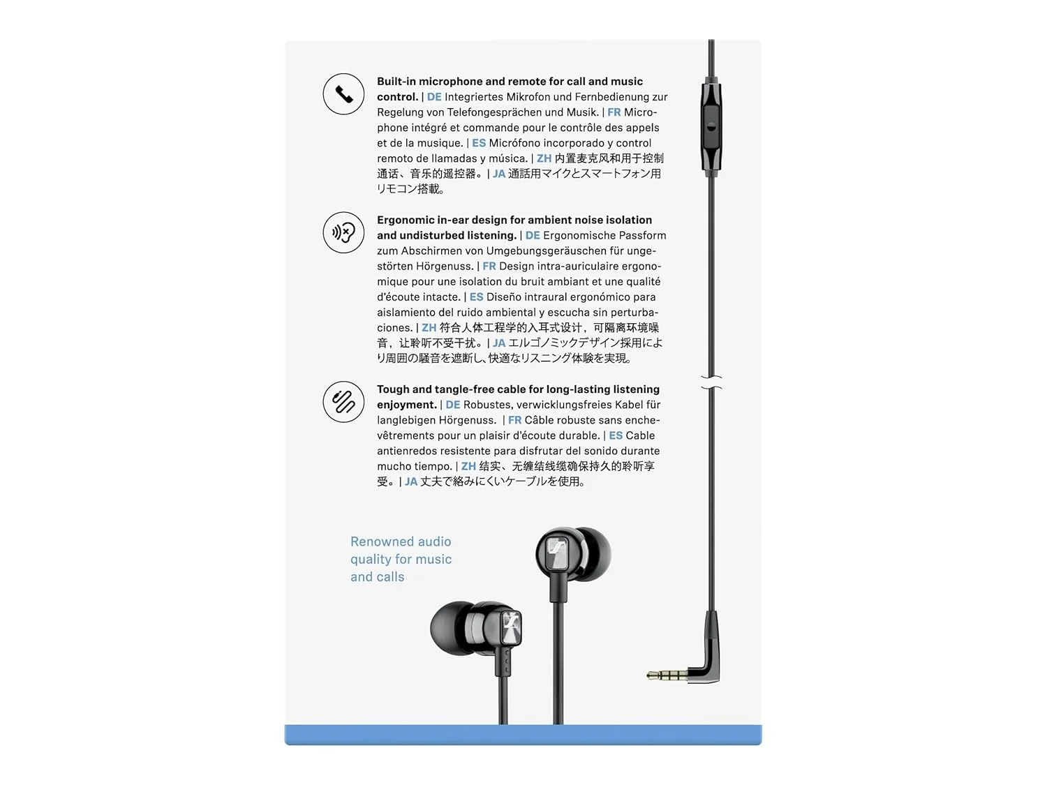 Sennheiser CX 300s Wired in Ear Earphones with Mic (Black) - Image 5