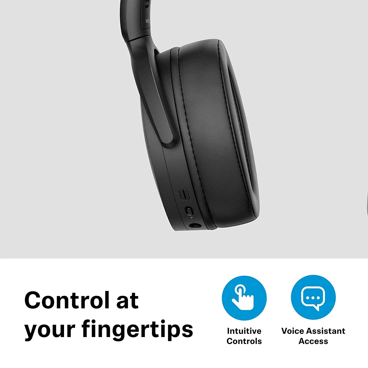 Sennheiser HD 450BT Wireless Bluetooth Over The Ear Headphone with Mic (Black) - Image 2