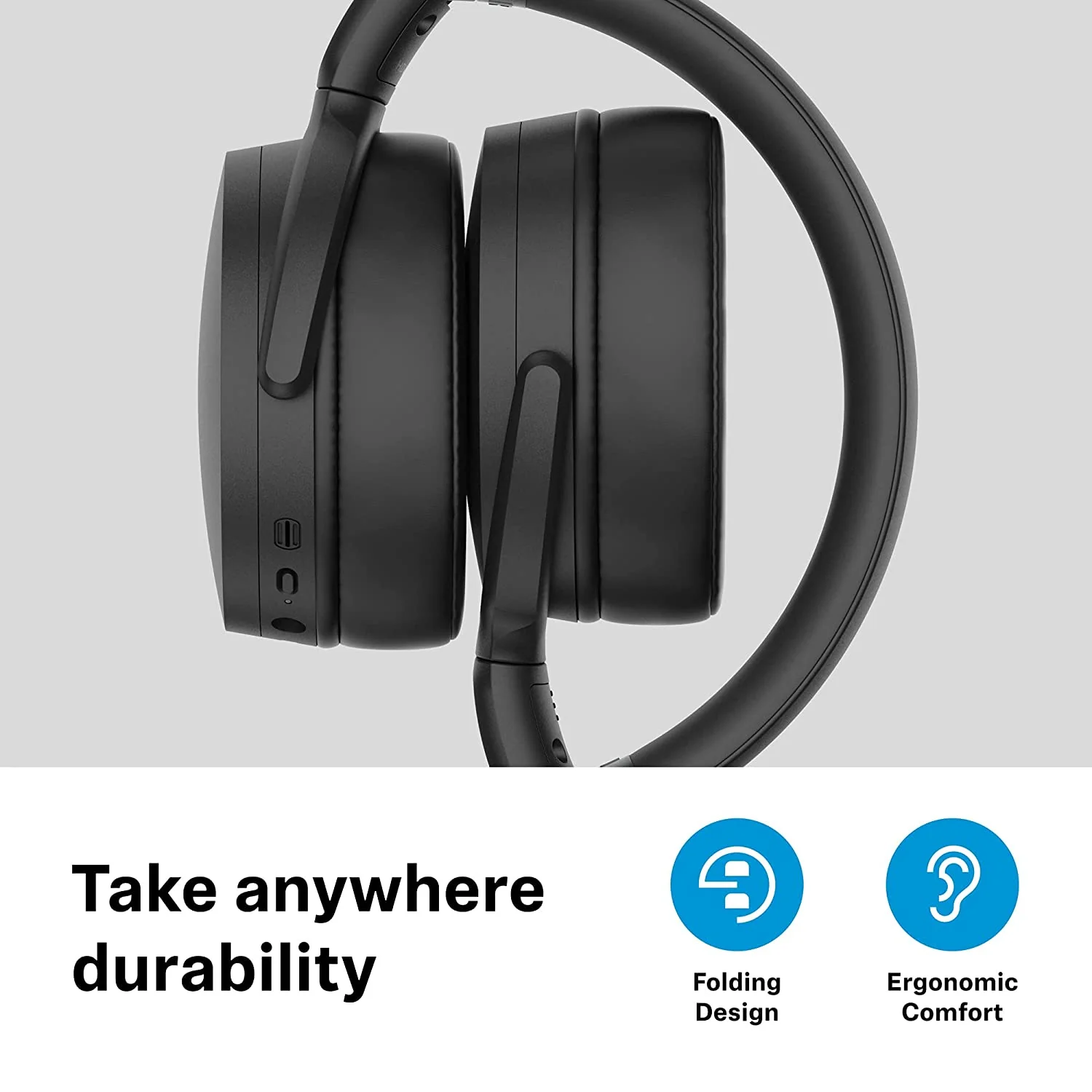 Sennheiser HD 450BT Wireless Bluetooth Over The Ear Headphone with Mic (Black) - Image 4