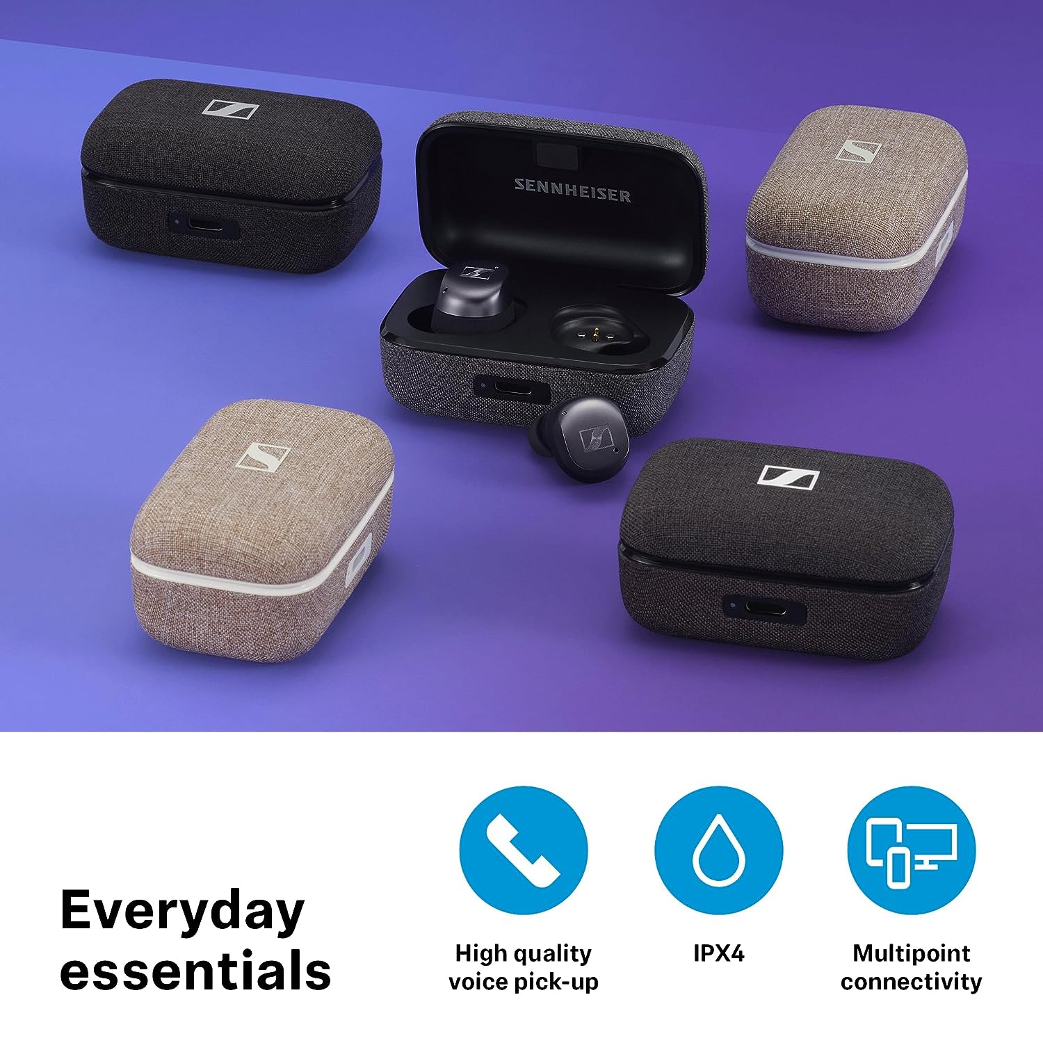 Sennheiser Momentum True Wireless 3 in Ear Earbuds - Headphone with Mic for Music and Calls with Adaptive Noise Cancellation - Image 4