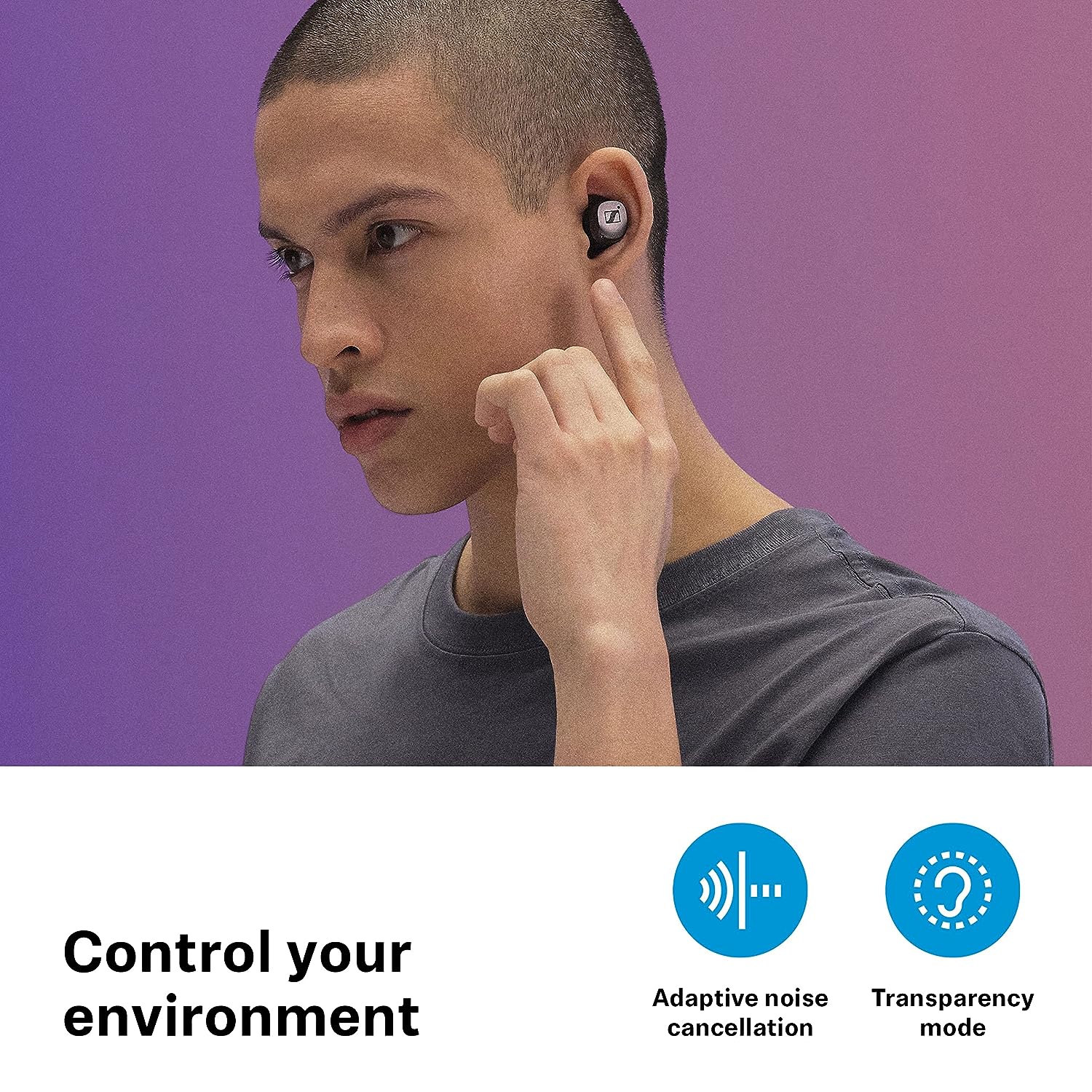Sennheiser Momentum True Wireless 3 in Ear Earbuds - Headphone with Mic for Music and Calls with Adaptive Noise Cancellation - Image 7