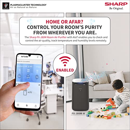 SHARP Room Air Purifier FX-J80M-H with High Density Plasmacluster™ Ion Technology, Haze Mode, Sleep Mode and Anti-Pollen Mode | Coverage Area: upto 680 ft² - Image 7