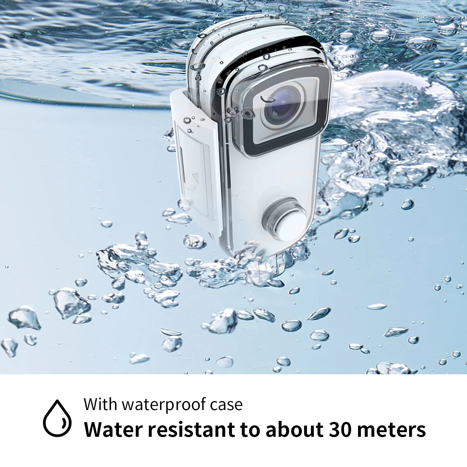 SJCAM C100 1080P 30fps 30M Waterproof Magnetic Body Action Camera, Optical 15MP | WiFi 2.4 GHZ | Micro-USB Port | Landscape Mode | Portrait Mode | Webcam | White - Image 3