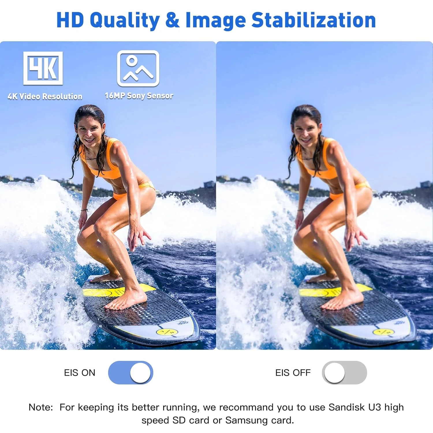 SJCAM C200 Action Camera 4K 24FPS Optical 16MP | Magnetic Body & Hands Free | 6-Axis Gyro Stabilizer | WiFi 2.4 GHZ | Insta Go | Webcam | Video Recording | Mini Vlogging Cam (Black) - Image 5