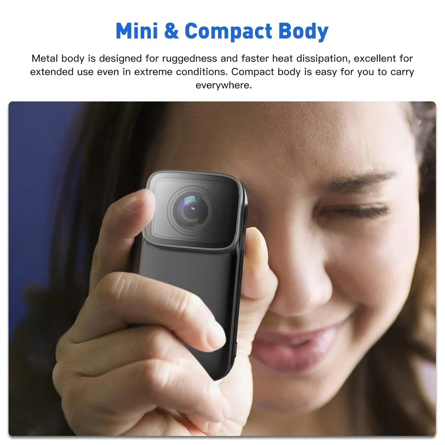 SJCAM C200 Action Camera 4K 24FPS Optical 16MP | Magnetic Body & Hands Free | 6-Axis Gyro Stabilizer | WiFi 2.4 GHZ | Insta Go | Webcam | Video Recording | Mini Vlogging Cam (Black) - Image 6