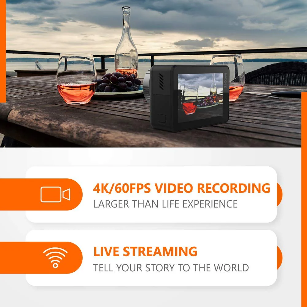SJCAM SJ10 Pro 12 MP Optical 4K60fps UHD IPS Touch Display Action Camera - Image 2